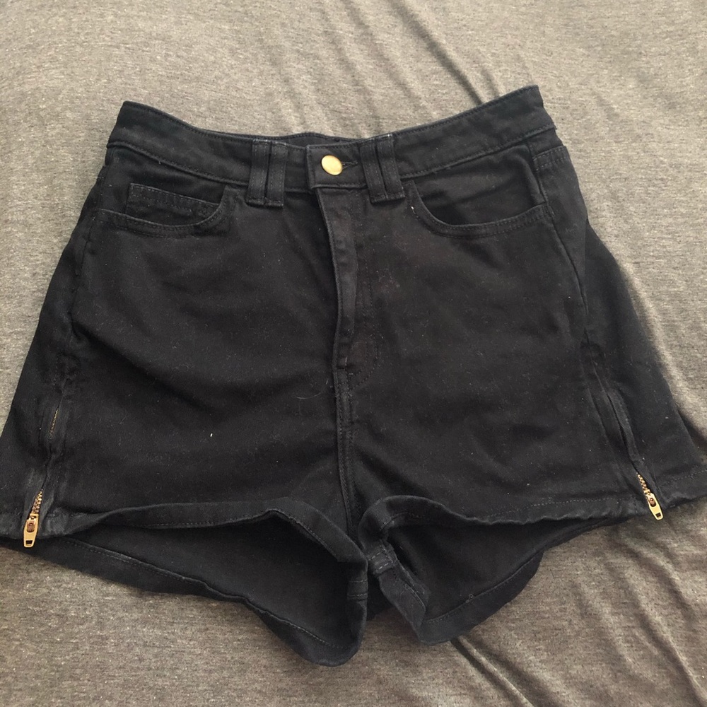 High waisted black shorts